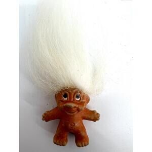 Vintage 1989 DAM Miniature Lucky Troll Doll with Blonde Hair